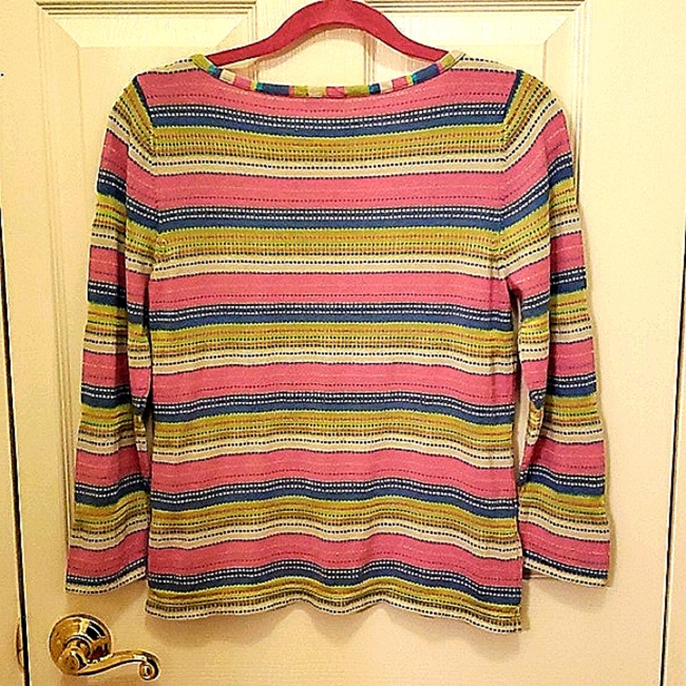 Sigrid Olsen striped sweater size M - Picture 2 of 7